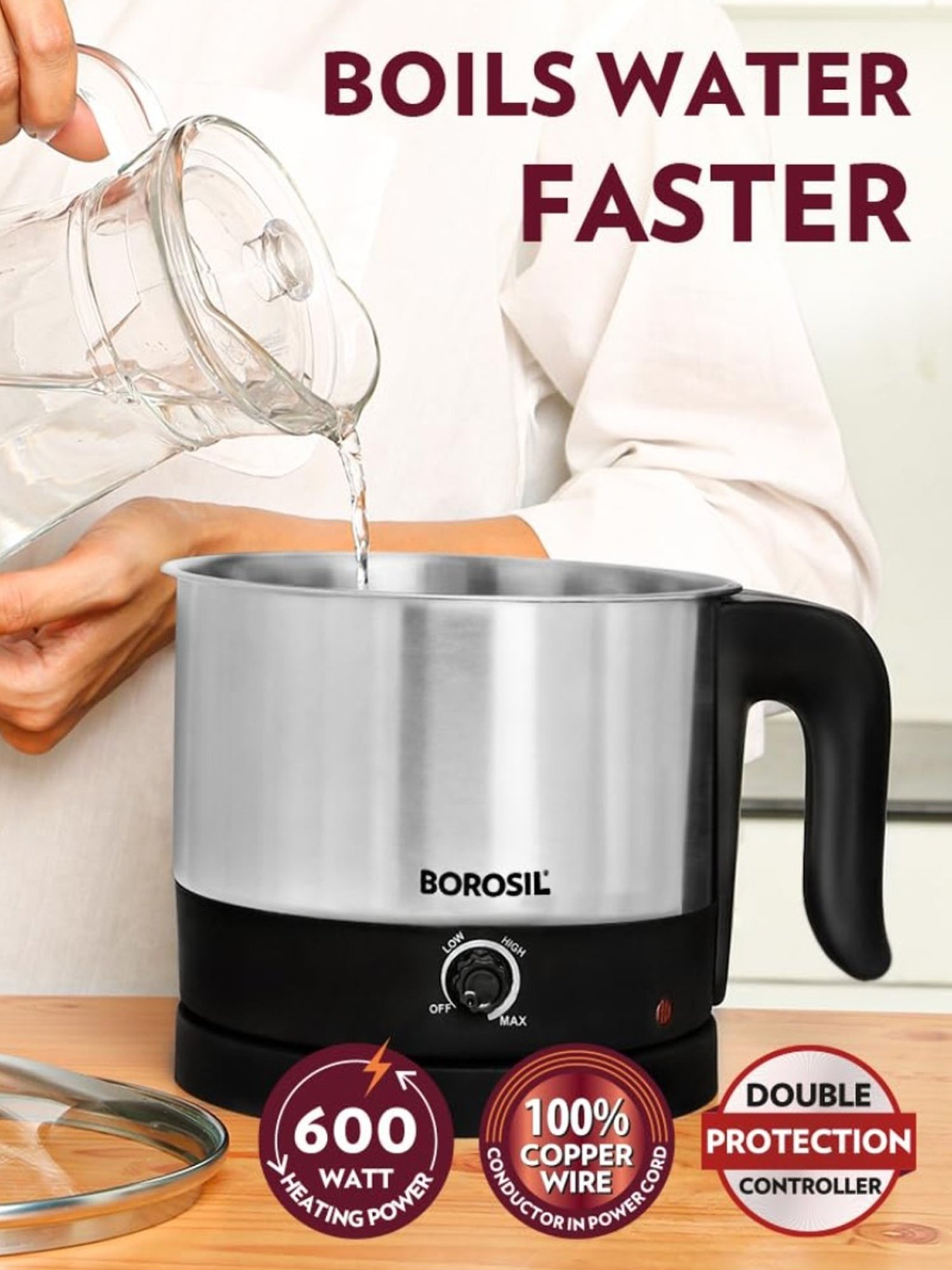 Pigeon by Stovekraft Swift Multi Cook Kettle 1.5L (Blue)