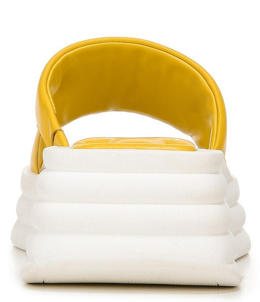 Sarto by Franco Sarto Vina Leather Puff Platform Wedge Slides