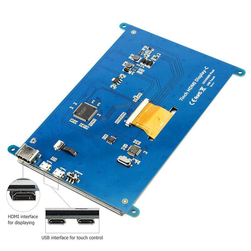 Raspberry Pi 3 Display 7 Inch Touch Screen HDMI HD LCD TFT 1024X600 Monitor for Raspberry Pi 3 2B B