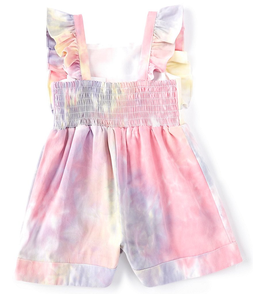 Pippa & Julie Little Girls 2T-6X Flutter-Sleeve Smocked Tie-Dye Romper