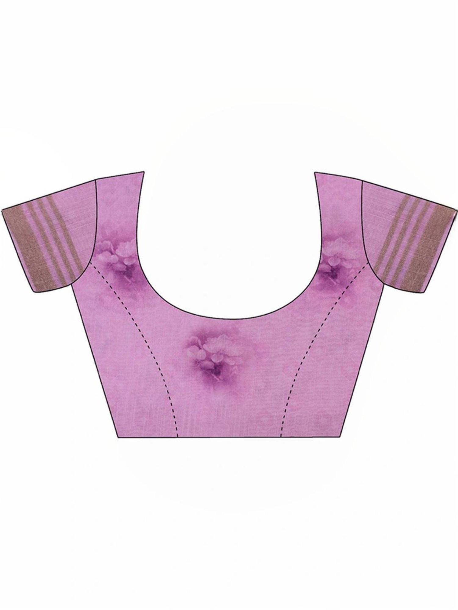 Satrani Pink Floral Print Saree With Unstitched Blouse