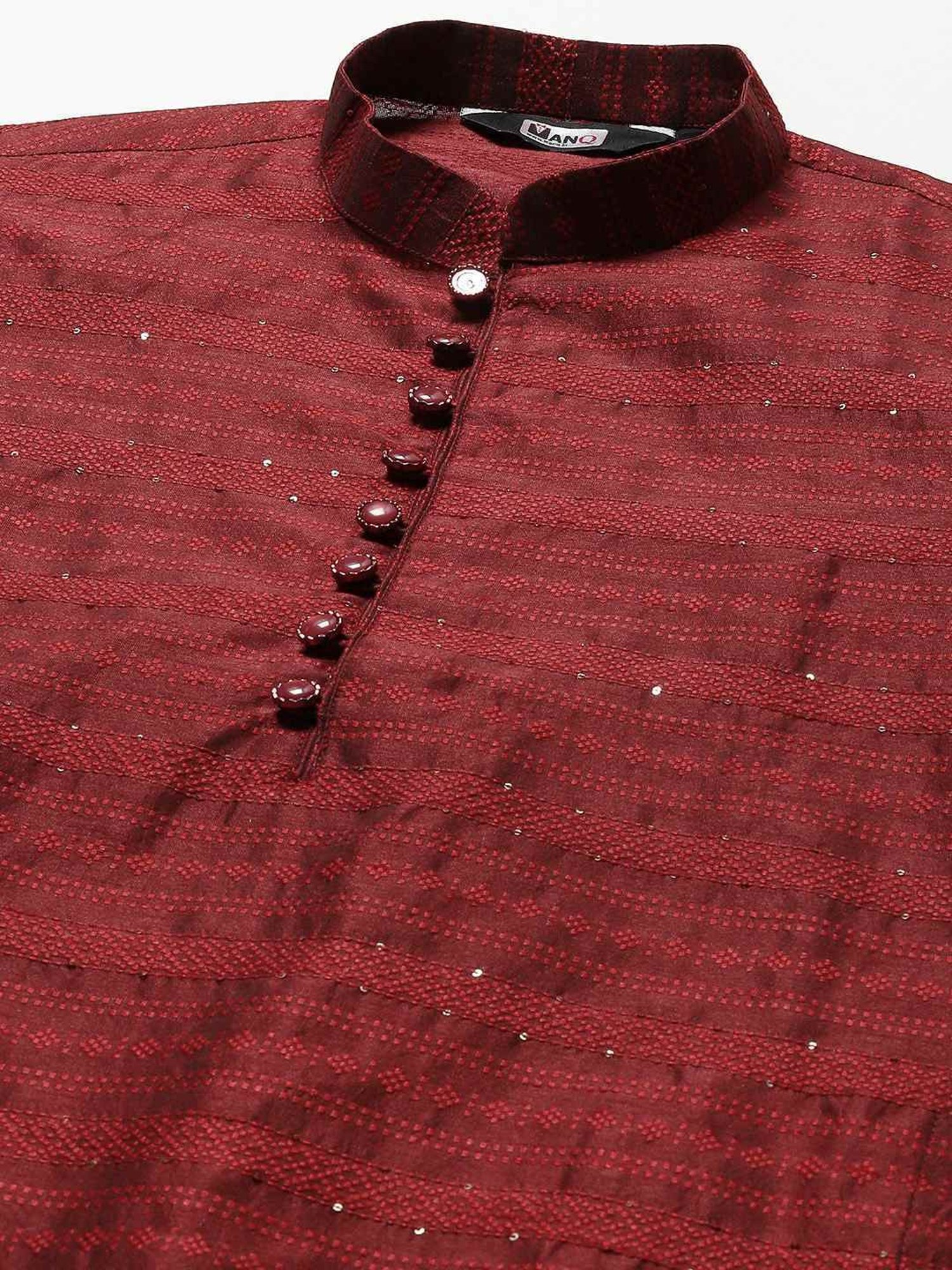 Manthan Fawn & White Regular Fit Kurta