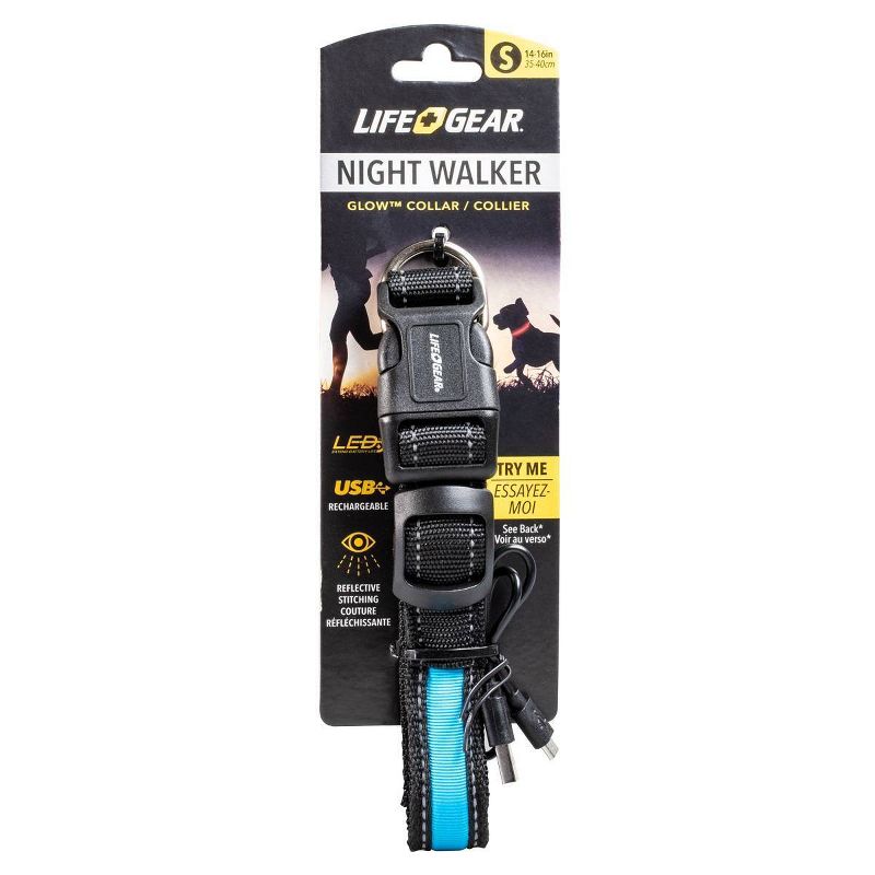 Life+Gear Rechargeable Glow Dog Collar - S