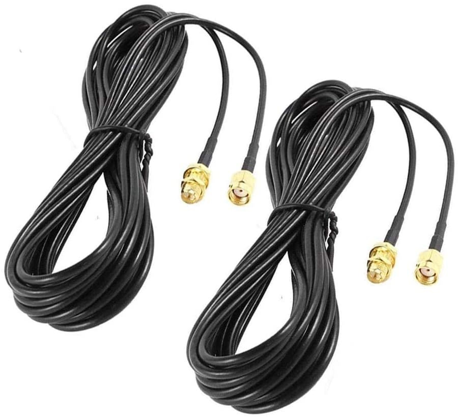 OLOEY 1m 3ft Cable RP-SMA Coaxial Extension Cable Male to Female Connector for Wireless LAN Router Bridge & Cellular Antenna Not for TV-2pack