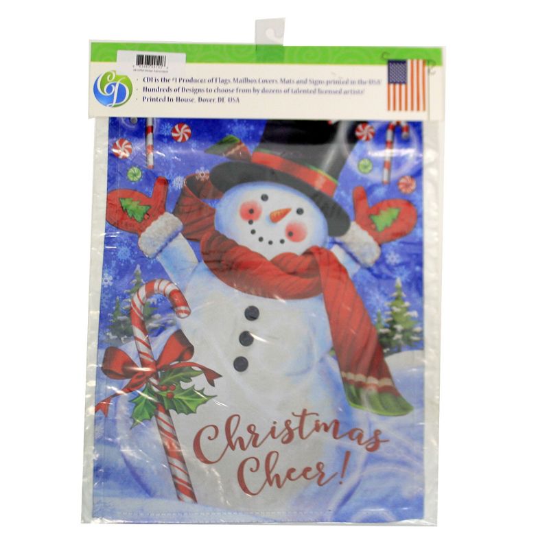 Home & Garden 17.75" Candy Cane Snowman Flag Christmas Custom Decor  -  Flags