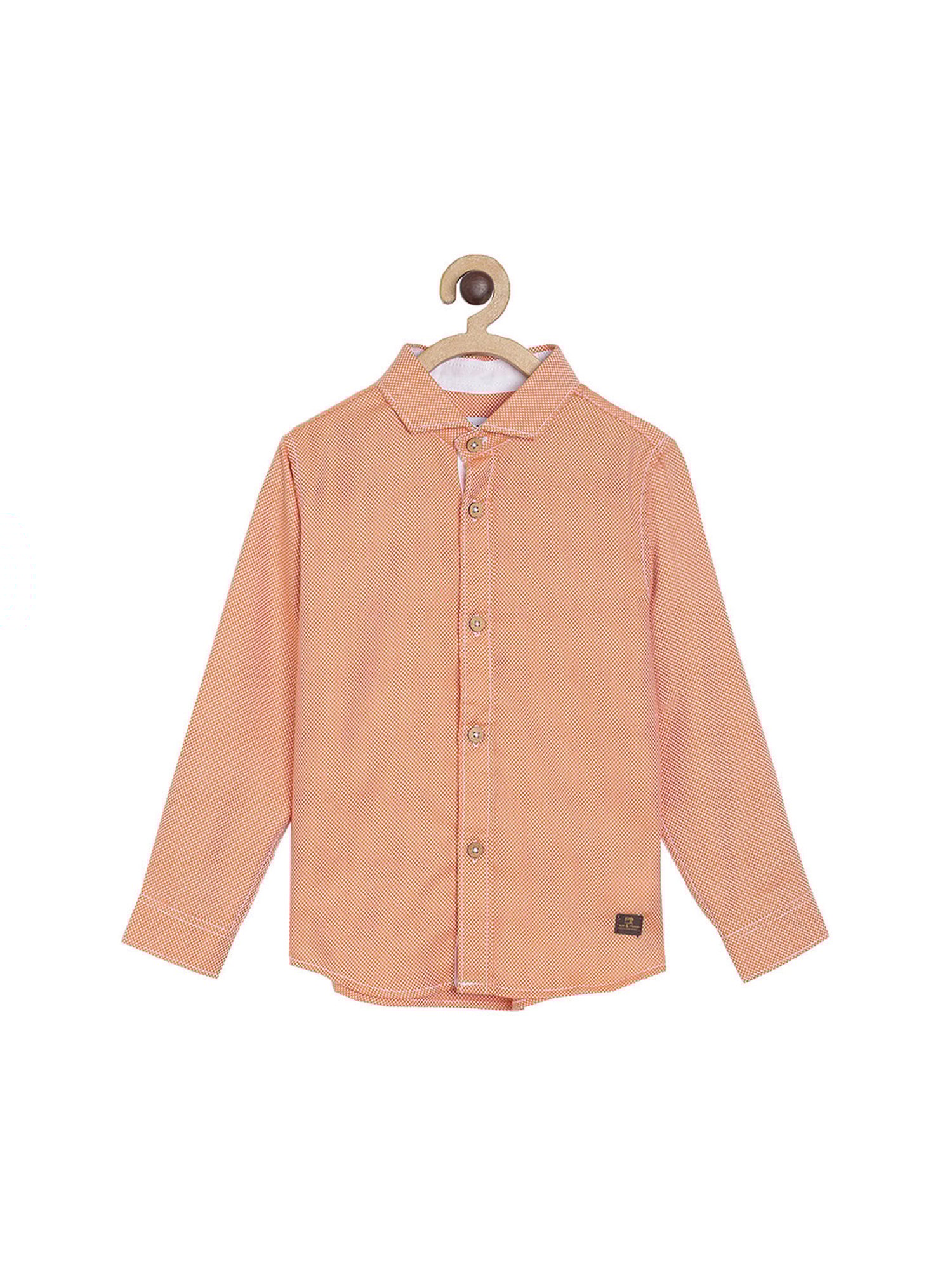 Tales & Stories Boys Orange Printed Shirt