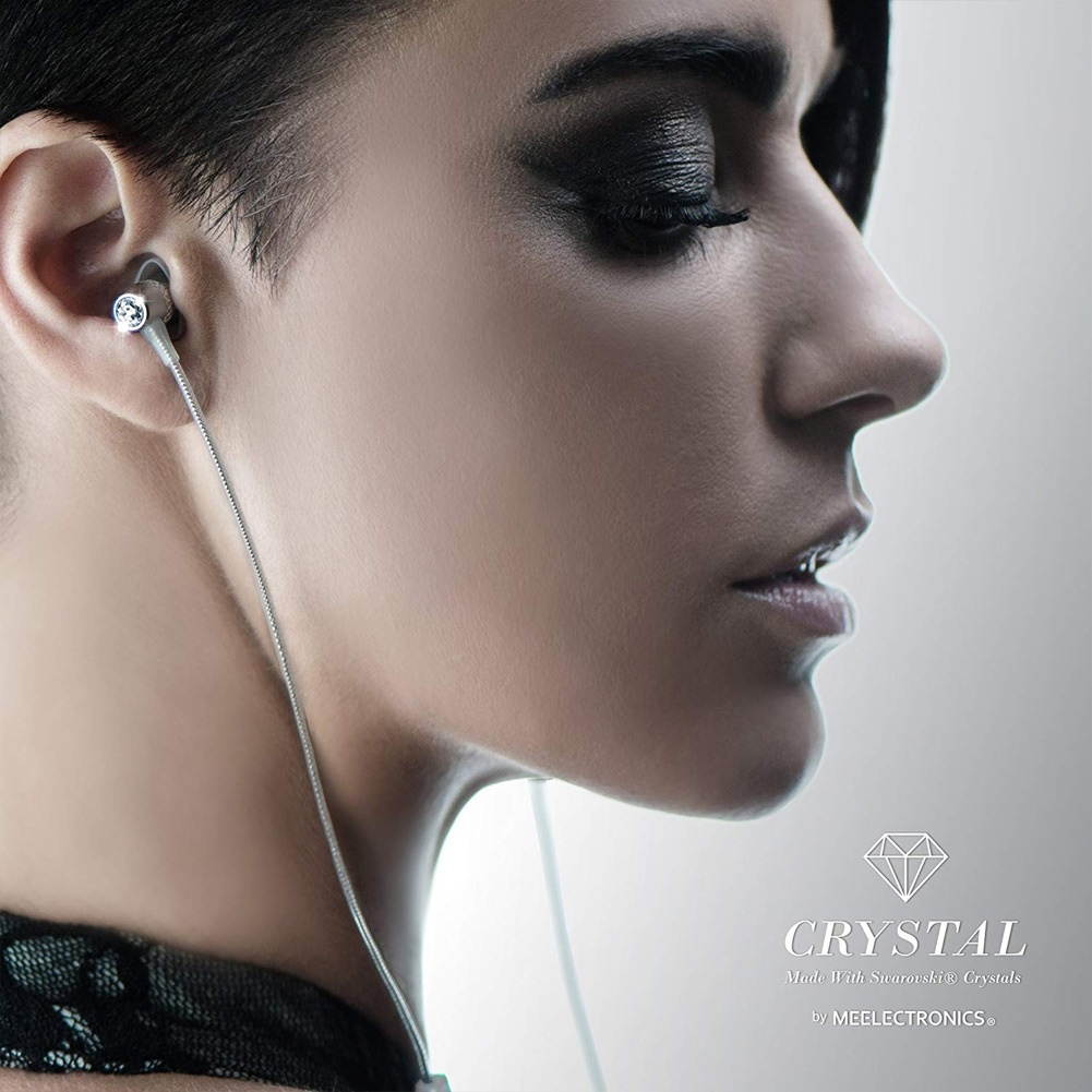 Mee audio Turquoise Blue  EP-M11J-TQ-MEE  In-Ear Headphones with Microphone Made with Swarovski Crystals