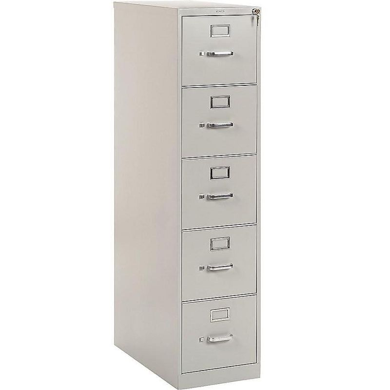 HON 310 Series Five-Drawer Full-Suspension File Letter 26-1/2d Light Gray 315PQ