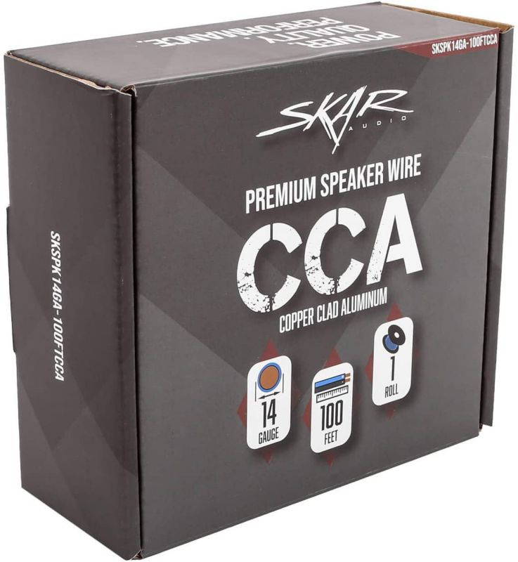 Skar Audio 14 Gauge AWG Audio Speaker Wire - 100 Feet (Blue/Brown)