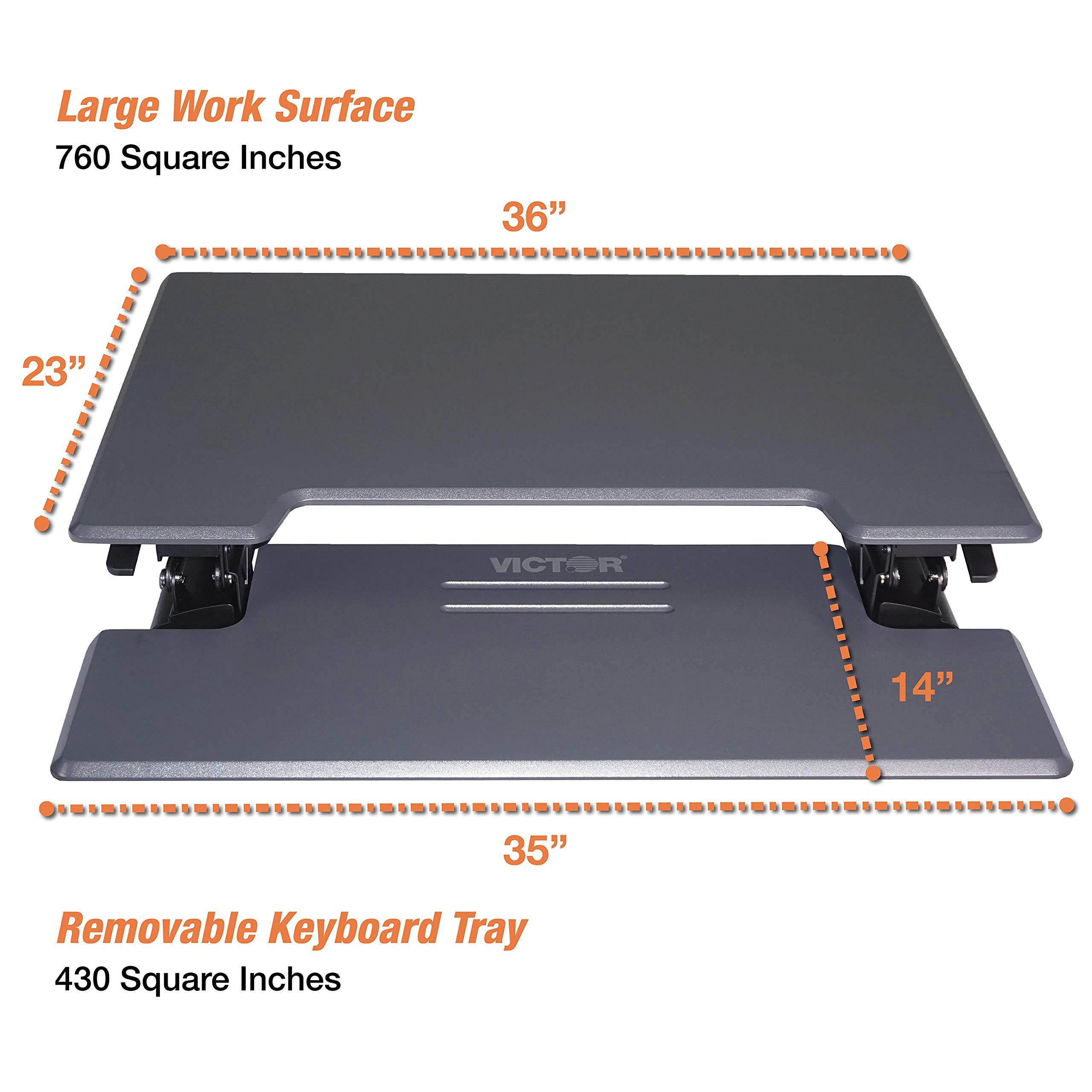 VICTOR TECH DCX760G Standing Desk, 36, Gray