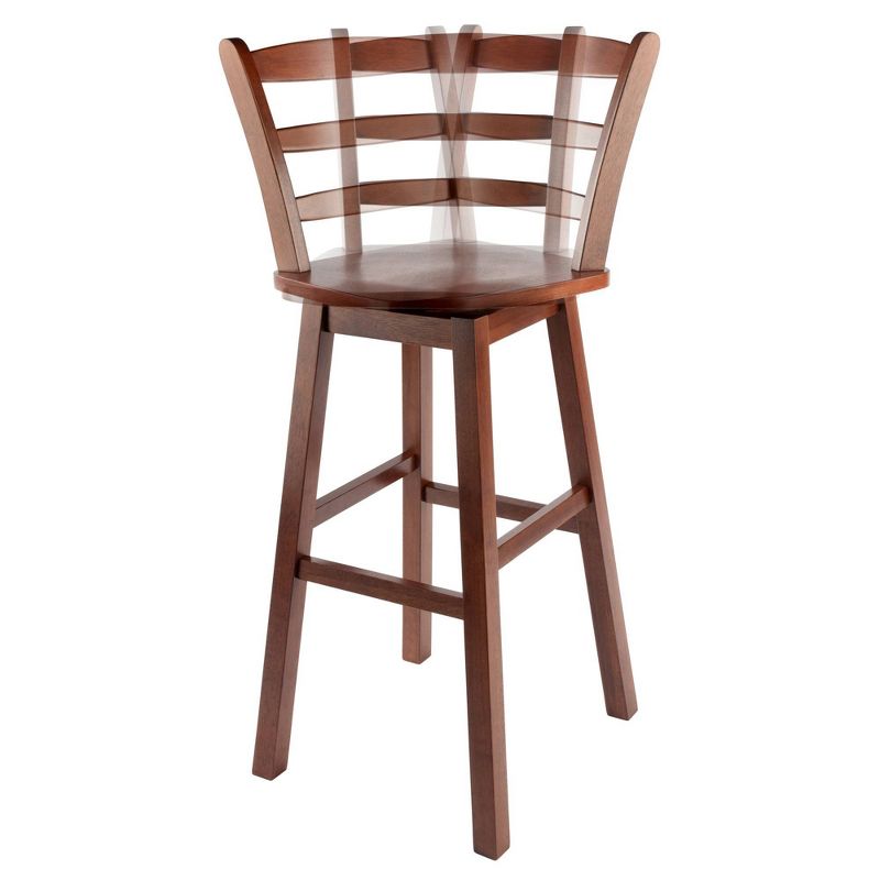 Scalera Ladder Back Swivel Seat Barstool Walnut - Winsome