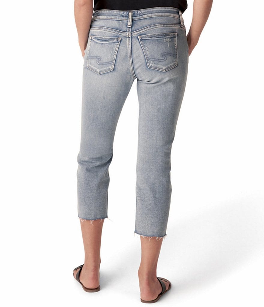 Silver Jeans Co. Elyse Destructed Cropped Straight Jeans
