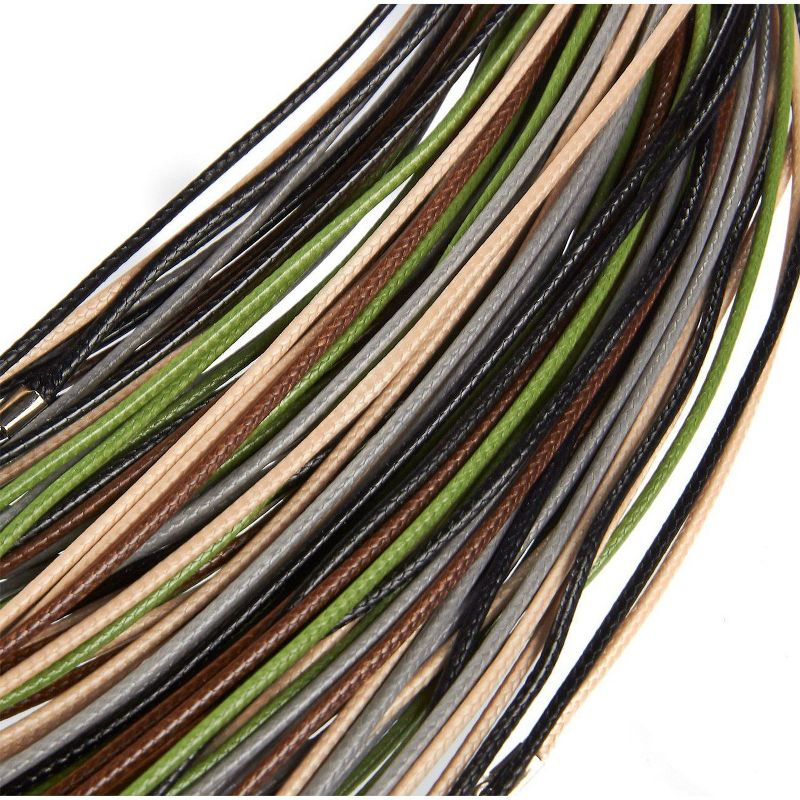 Juvale 100 Piece Faux Leather Necklace with Lobster Clasp for DIY Crafts, 5 Colors, 17"