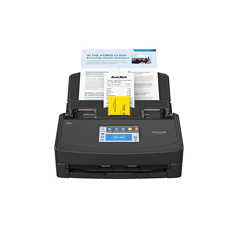 ScanSnap iX1500 Color Duplex Document Scanner with Touch Screen for Mac and PC (Black Model)