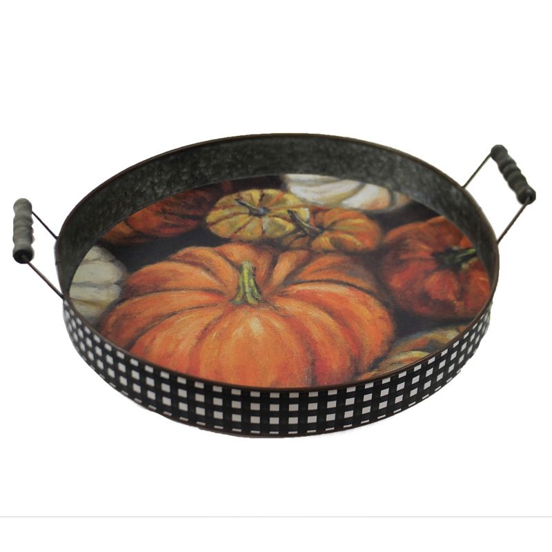 Tabletop 15.5" Pumpkin Tray Fall Thanksgiving Serving Primitives By Kathy  -  Serving Platters
