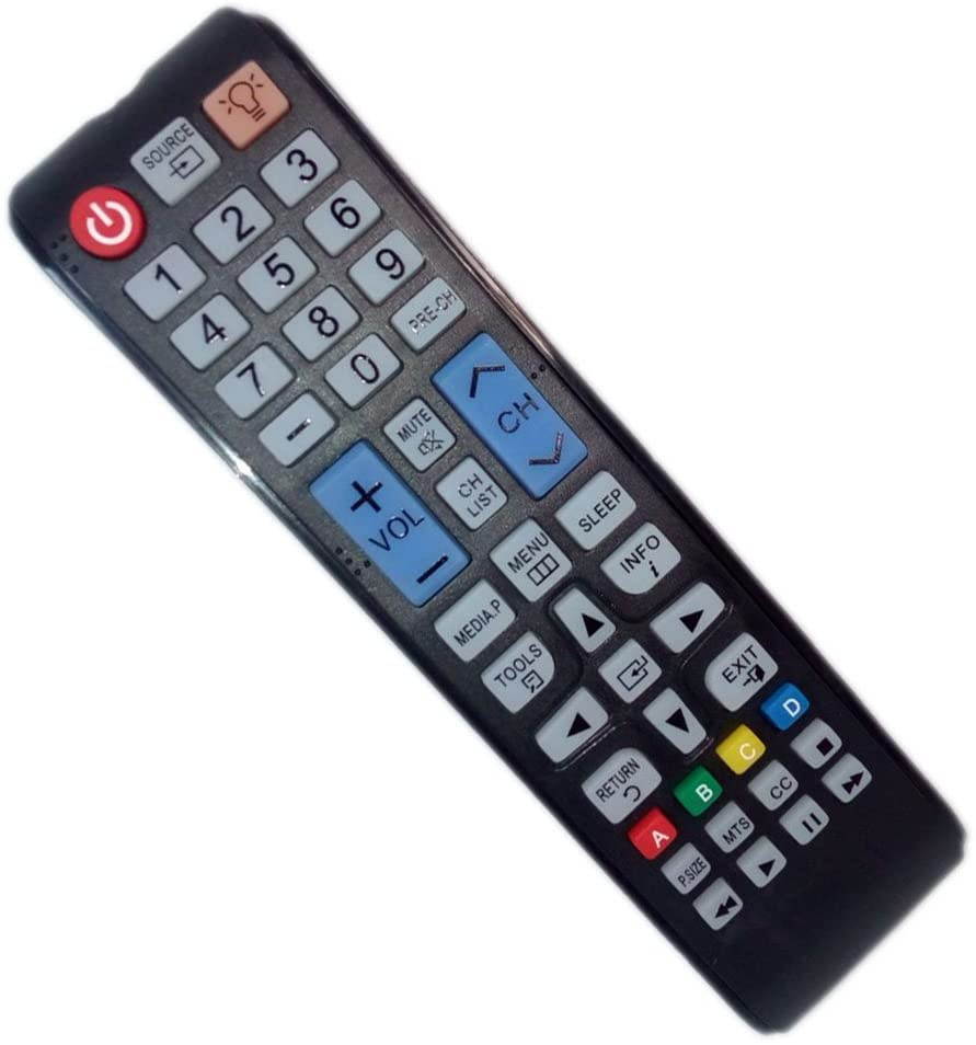 Replaced Remote Control Compatible for Samsung PN43E440A2FXZA UN32F5000AF PN64F5350AFXZA UN46F5000 UN60EH6050FXZA LED HDTV Plasma TV