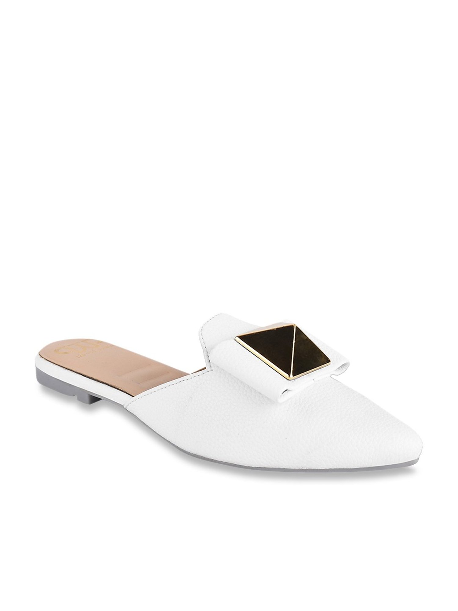 The White Pole Women's White Mule Shoes