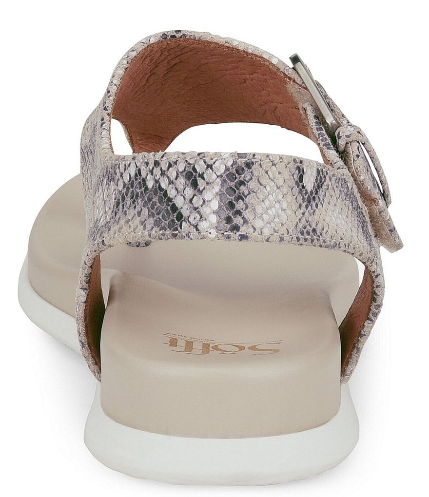Sofft Farlyn Snake Print Leather T-Strap Sandals