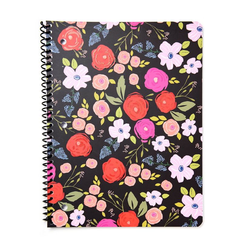 Spiral Notebook 1 Subject Wide Ruled Pansies - Gartner Studios