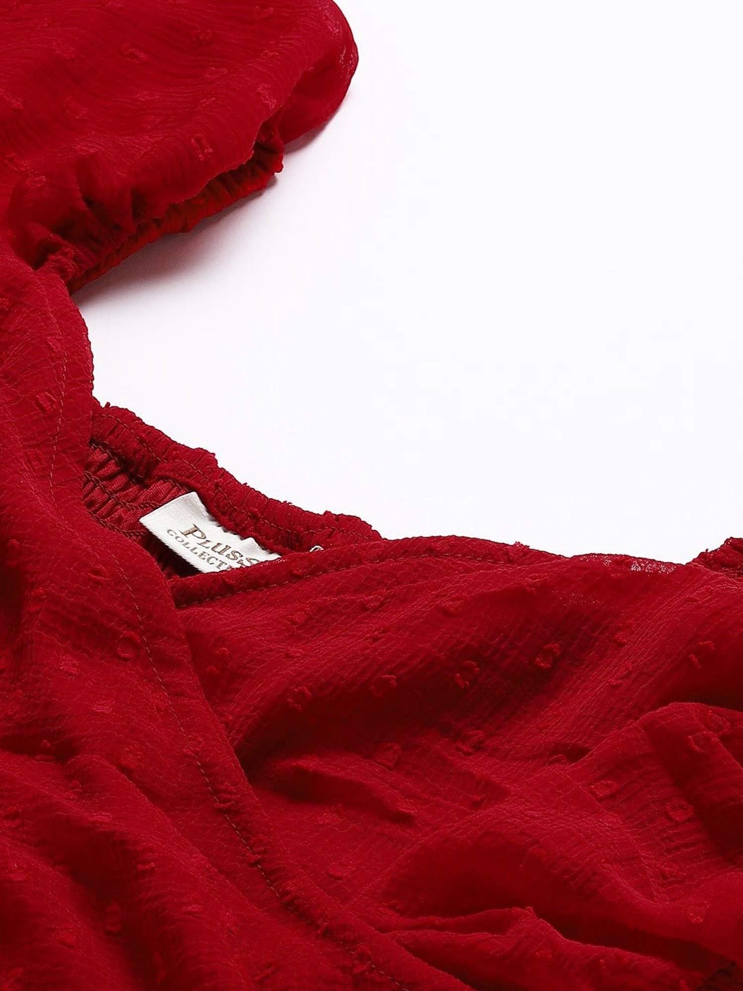 Melon by PlusS Red Sweet Heart Neck Peplum Top