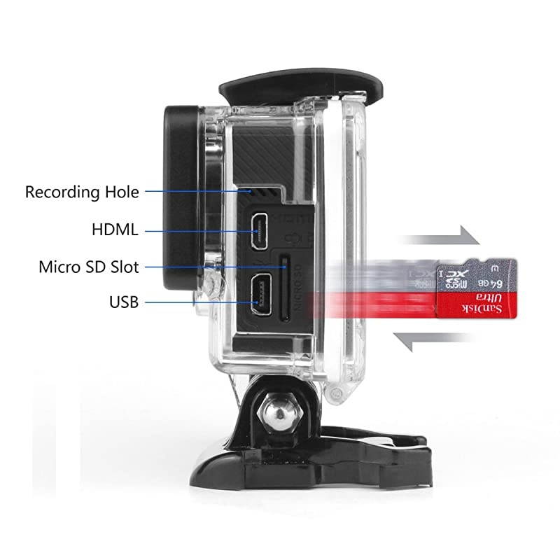 Open Protective Skeleton Housing Case with LCD Touch Backdoor for GoPro Hero 4, GoPro Hero 3, and GoPro Hero 3+ - Transparent Clear