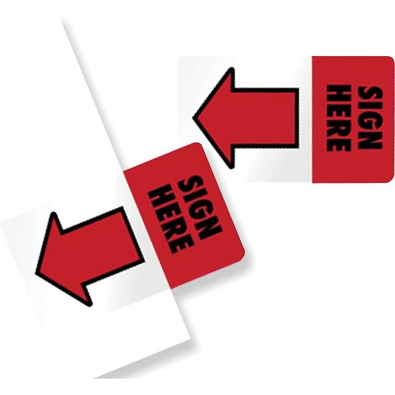 Redi-Tag Removable/Reusable Page Flags "Sign Here" Red 50/Pack 76809