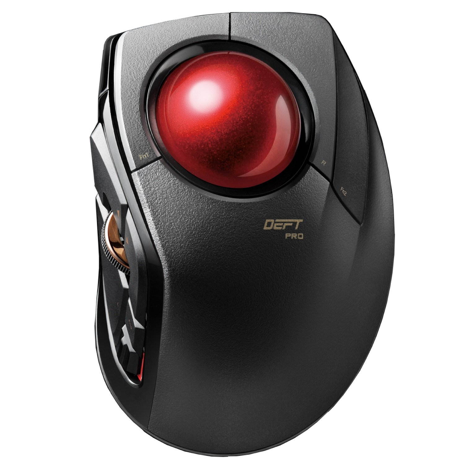ELECOM M-DPT1MRXBK DEFT PRO Gaming Trackball Mouse Wired, Wireless, and Bluetooth, High-Performance Ruby Ball, Advanced Responsiveness, 8 Mappable Buttons, Smooth Scrolling, Extra Large, Black