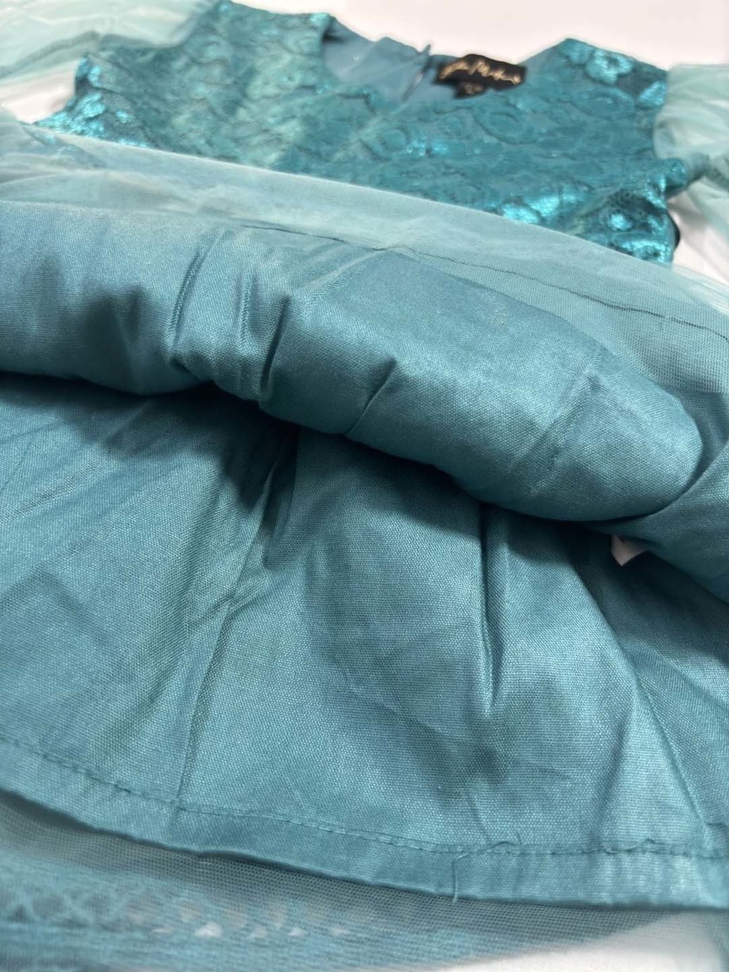 Bella Moda Kids Blue Embroidered Dress