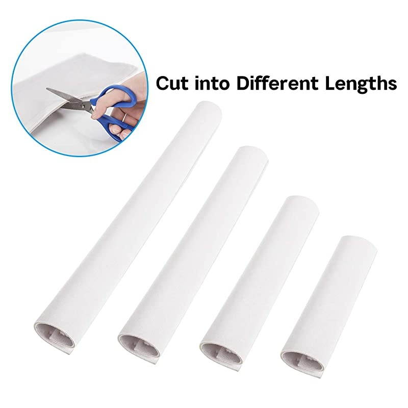 59 Inch Cable Management Sleeve Neoprene Cord Cover Cuttable Wire Hider Flexible Cord Organizers Wrap for Desk TV Computer Home Theater White