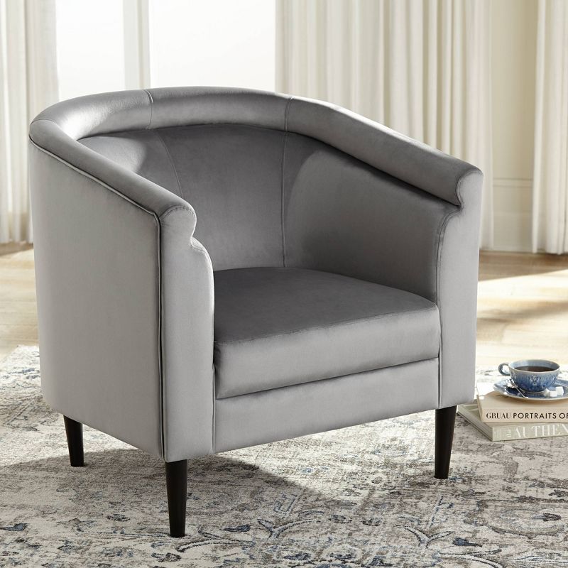 55 Downing Street Jessica Gray Velvet Accent Chair