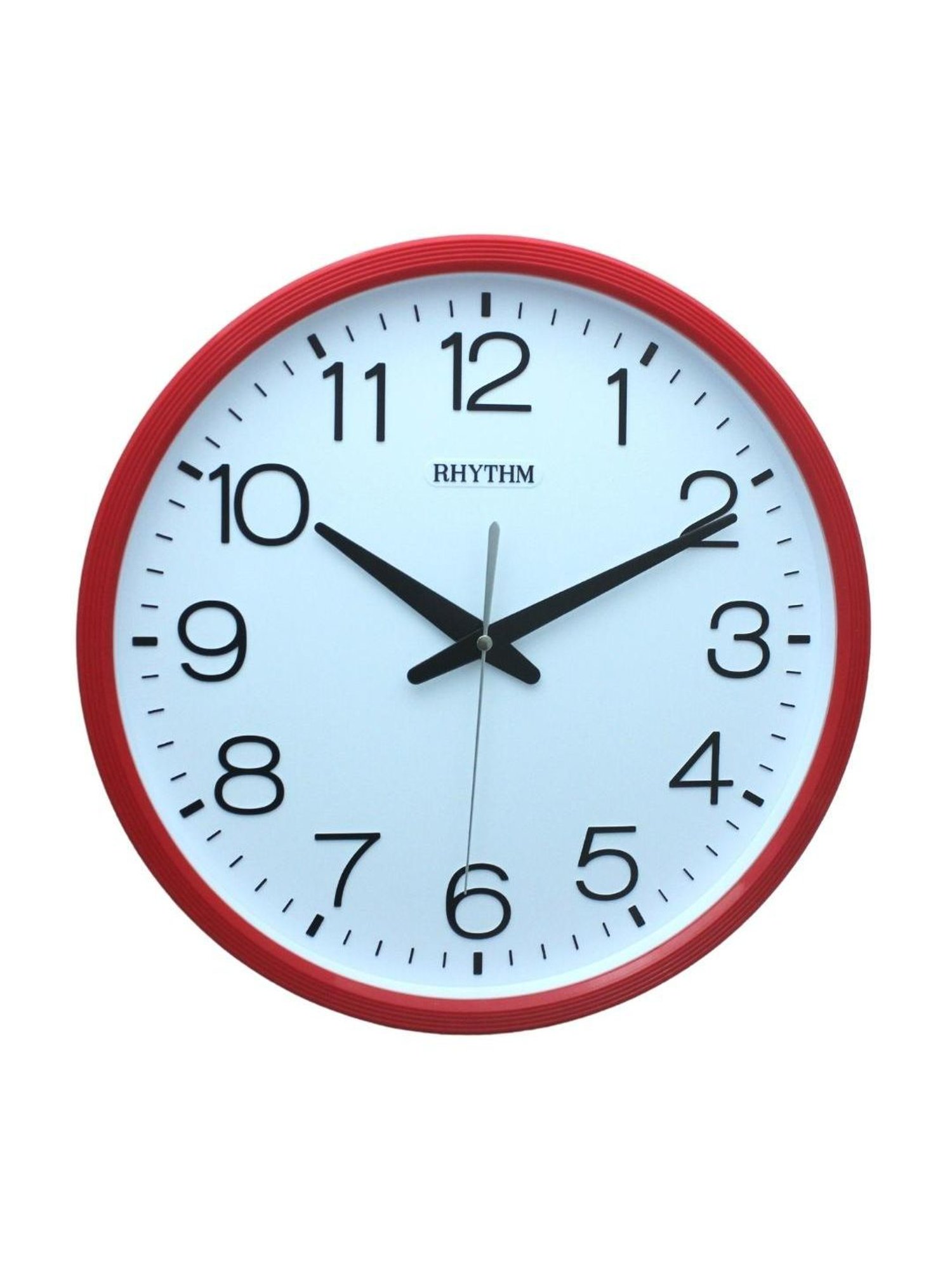 RHYTHM Elegant Round Red Plastic Wall Clock