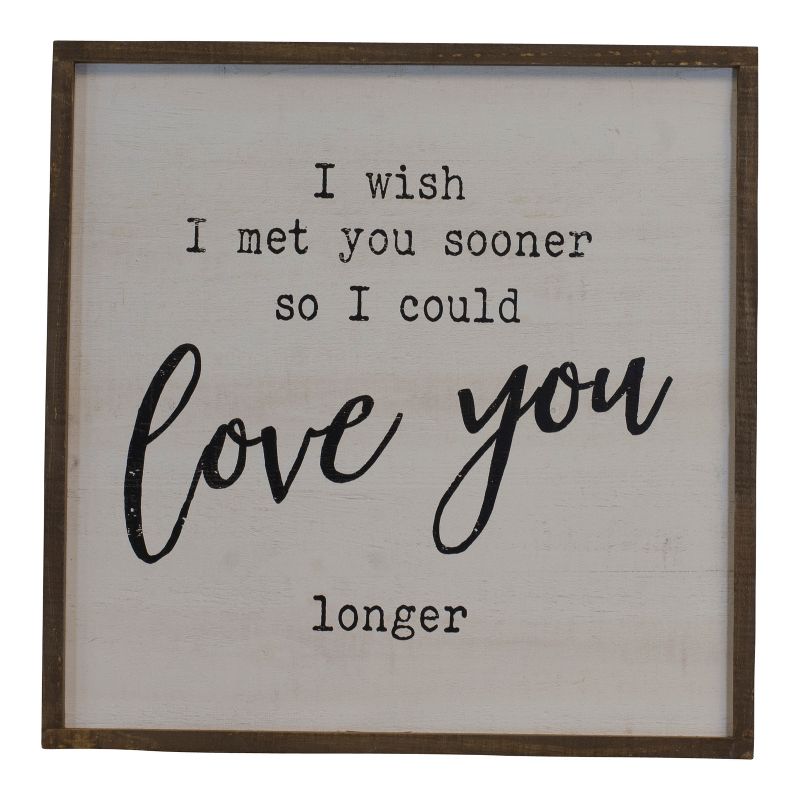 VIP Home & Garden 20"x1"x20" Wall Sign White/Black