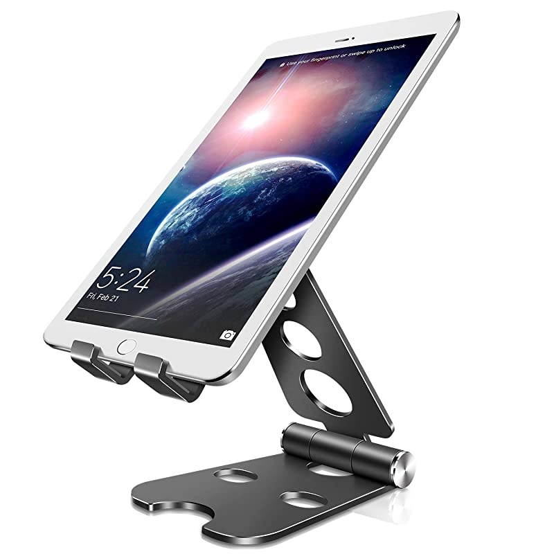 Tablet Stand , Cell Phone Stand, Phone Stand,Tablet Stand : Desktop Stand Holder Dock Compatible with Tablet Such as iPad Pro 10.5, 12.9 Air Mini 4 3, Kindle, E-Reader (4-13") (Black)