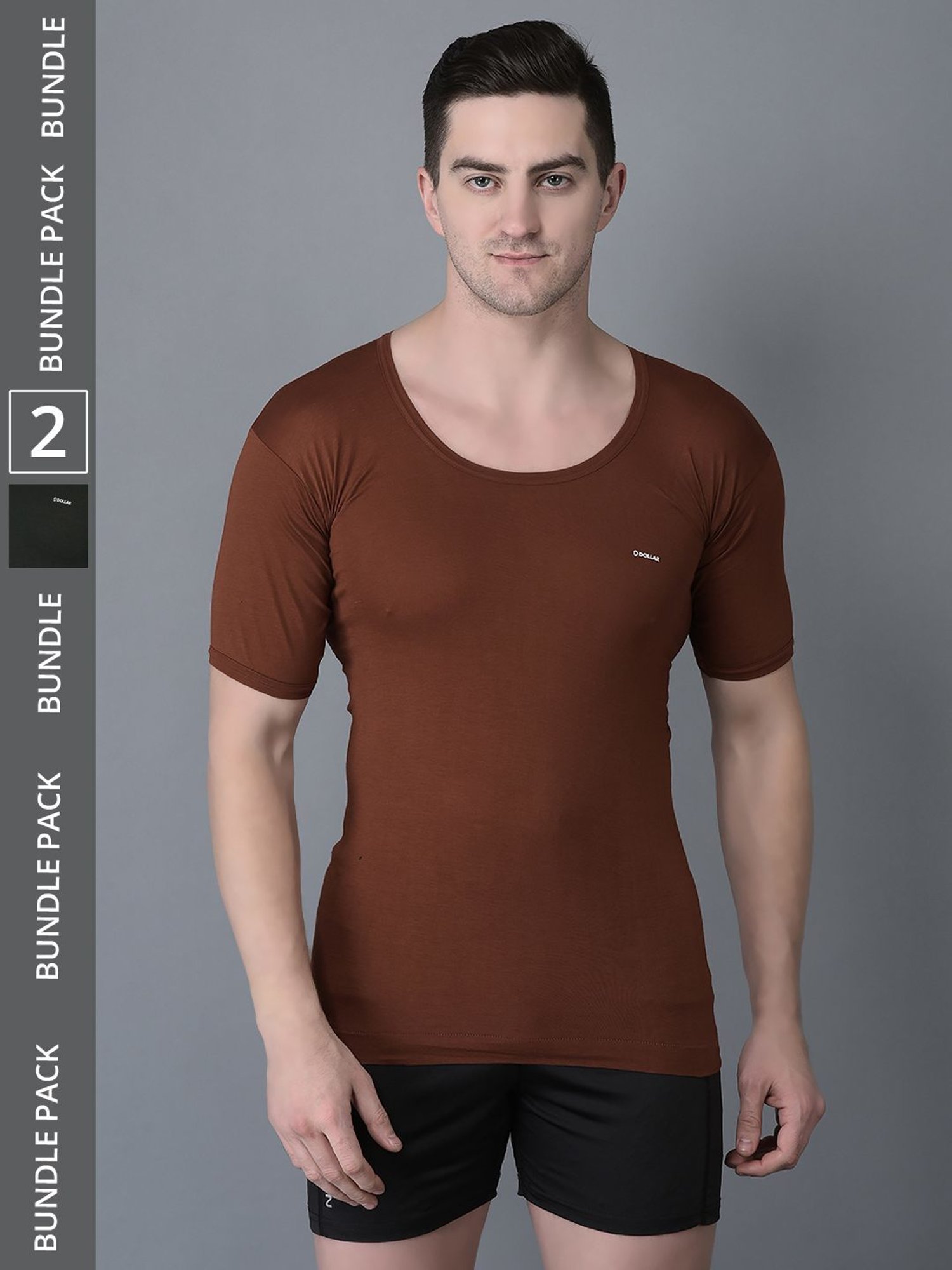 Dollar Bigboss Assorted Cotton Regular Fit Vest - Pack Of 2