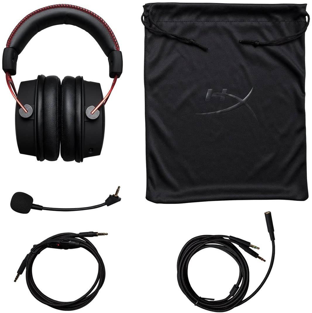 HyperX Cloud Alpha S - PC Gaming Headset, 7.1 Surround Sound, Adjustable Bass, Dual Chamber Drivers, Breathable Leatherette, Memory Foam, and Noise Cancelling Microphone - Blackout (HX-HSCAS-BK/WW)