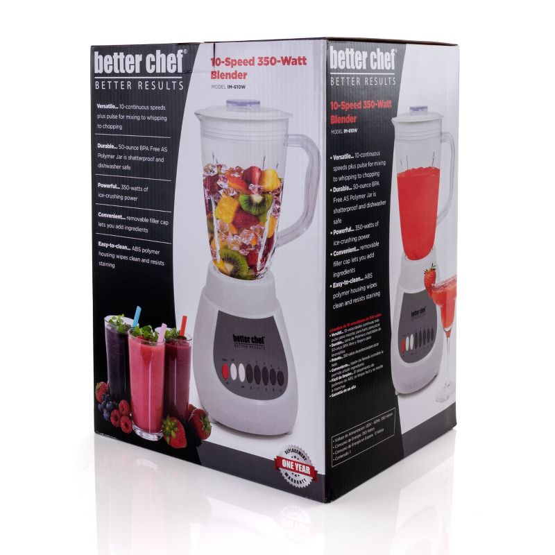 Better Chef 42 Ounce Glass Jar Blender in White