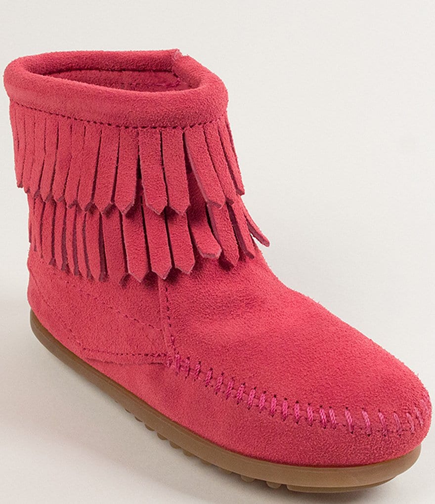 Minnetonka Girls' Double Fringe Suede Boots (Youth)