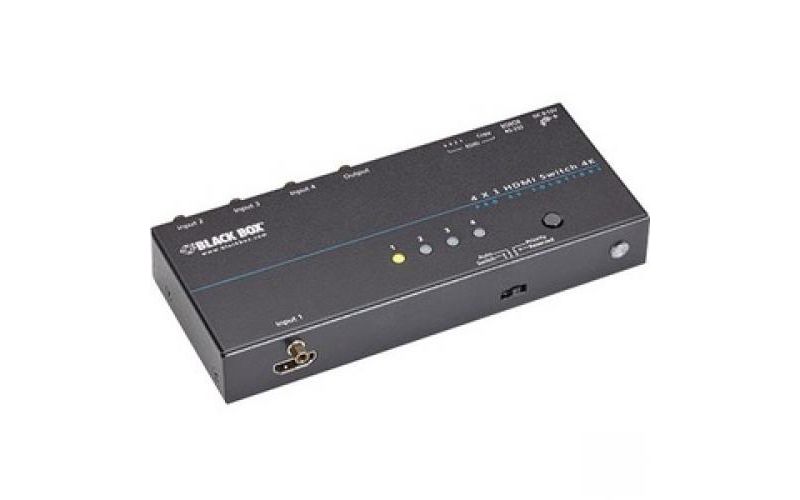 Black Box 4K HDMI Switch - 2 x 1 - 3840 ?? 2160 - 4K - 2 x 1 - 1 x HDMI Out