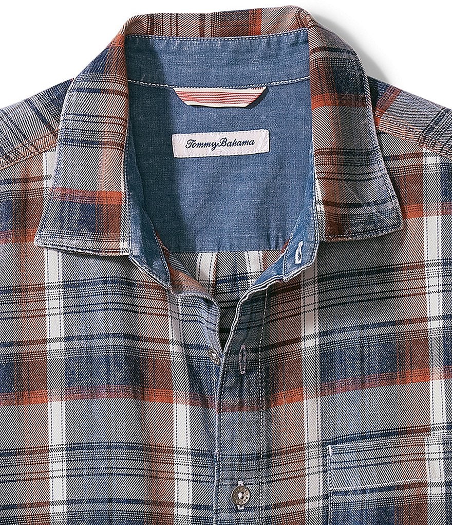 Visconti Big & Tall Check Skulls Print Long-Sleeve Woven Shirt