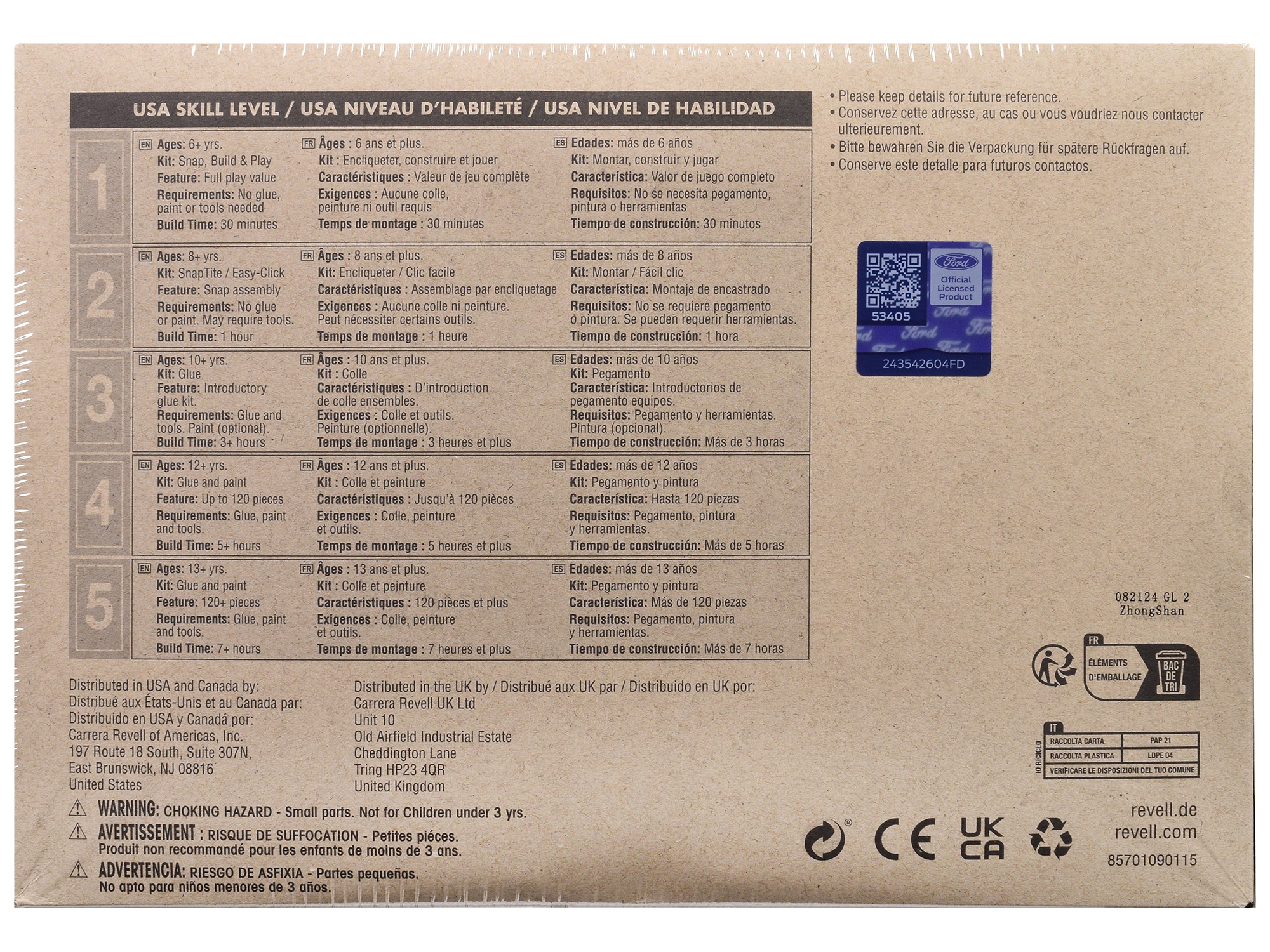 Level 5 Model Kit 1957 Ford Del Rio Ranch Wagon 2-in-1 Kit 1/25 Scale Model by Revell