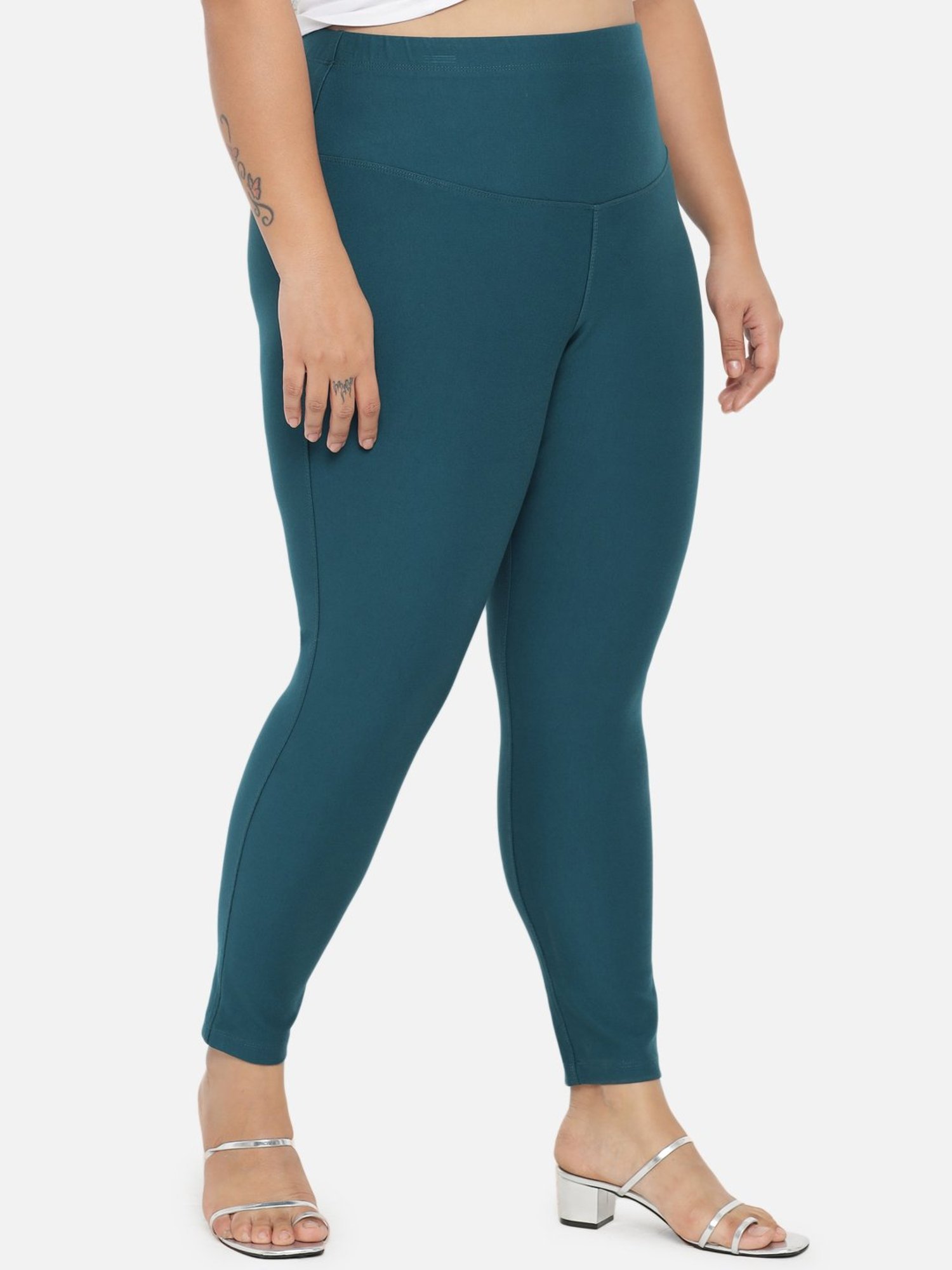 Amydus Teal Blue Mid Rise Jeggings