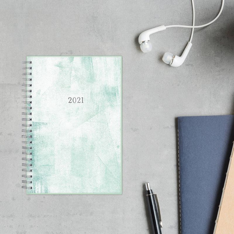 2021 Planner 5" x 8" Frosted Plastic Weekly/Monthly Wirebound Seneca - Blue Sky