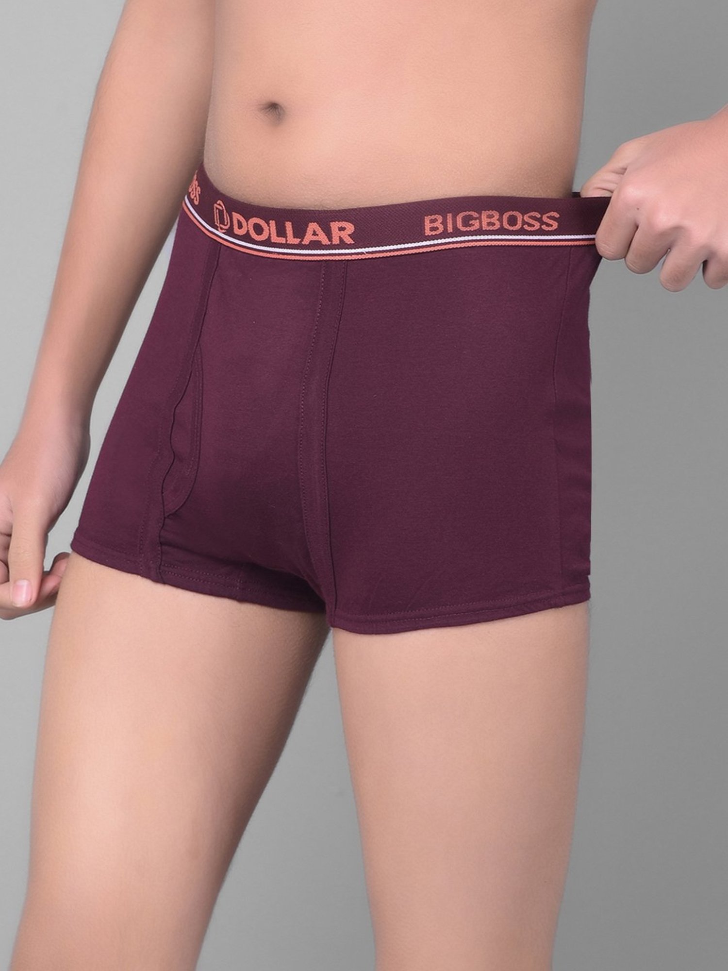 Dollar Bigboss Boys Multicolor Textured Trunks (Pack Of 3)