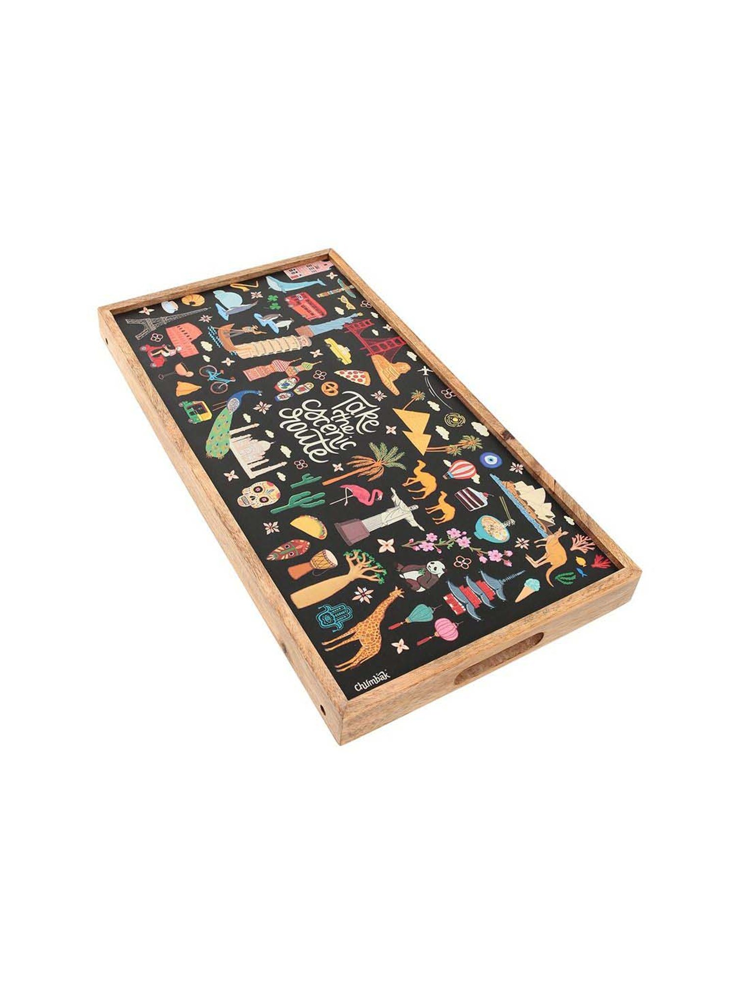 Karo Tapi Printed Multicolor Wood Small Tray
