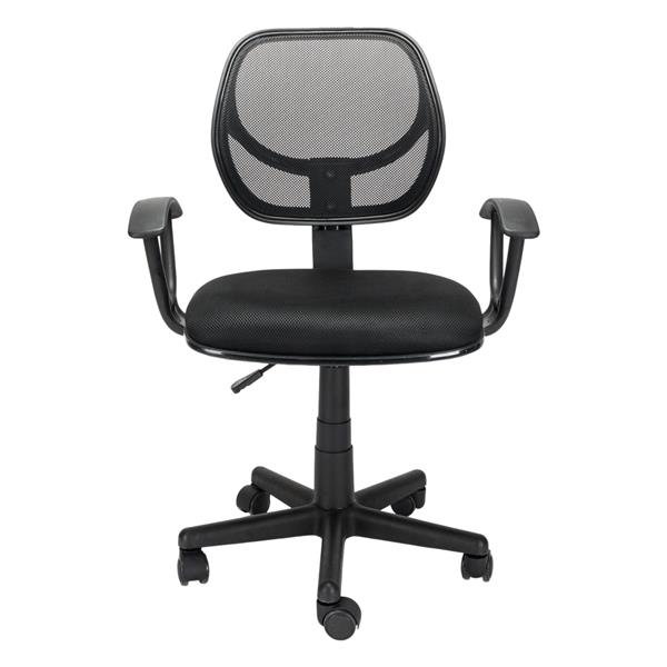 Mid Back Mesh Office Chair Ergonomic Swivel Black Mesh Computer Chair Flip Up Arms With Lumbar Support Adjustable Height Task Chair