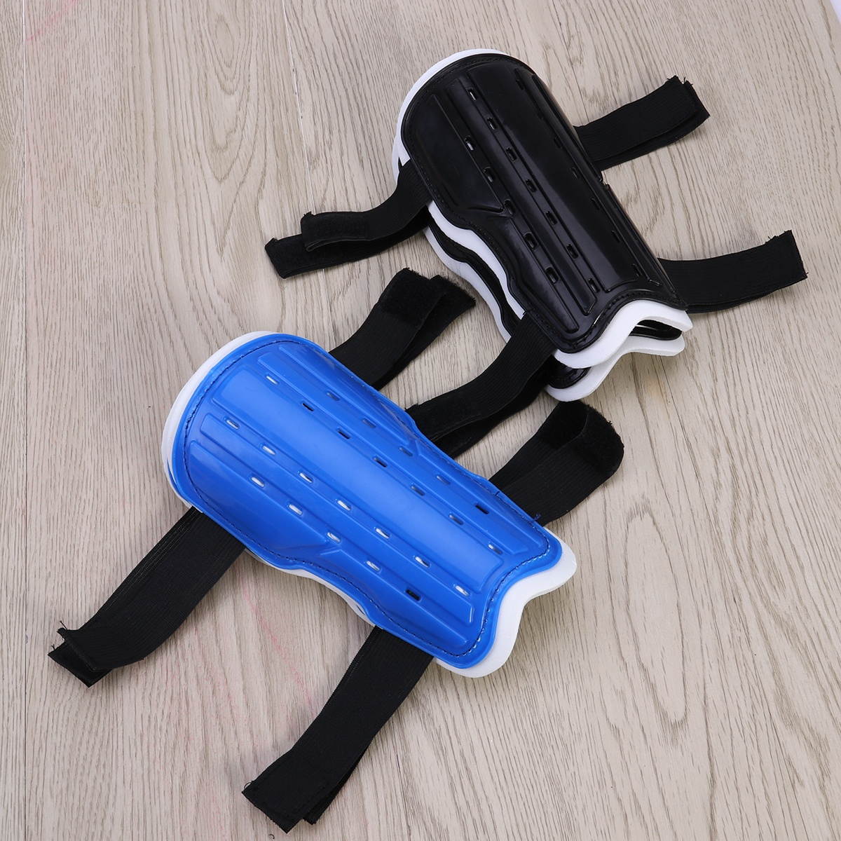 2 Pairs of Kids Soccer Shin Guards Youth Soccer Shin Pads for Boys Girls Lightweight and Breathable Child Calf Protective Gear Soccer Equipment for Children Teenagers Teens (Black and Blue)