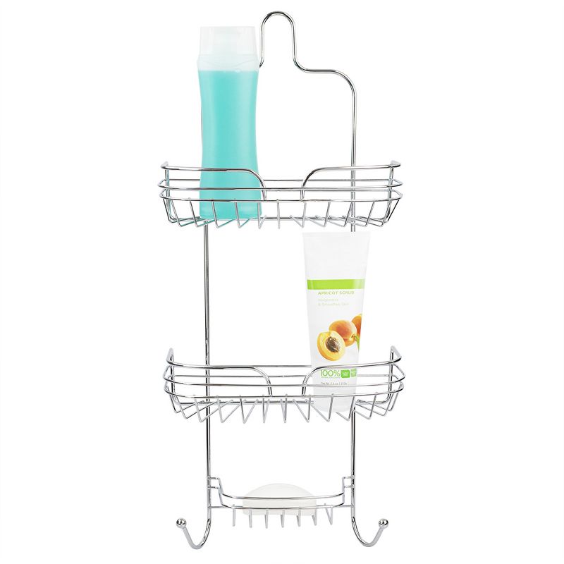 Home Basics Sleek Chrome Plated Steel Shower Caddy
