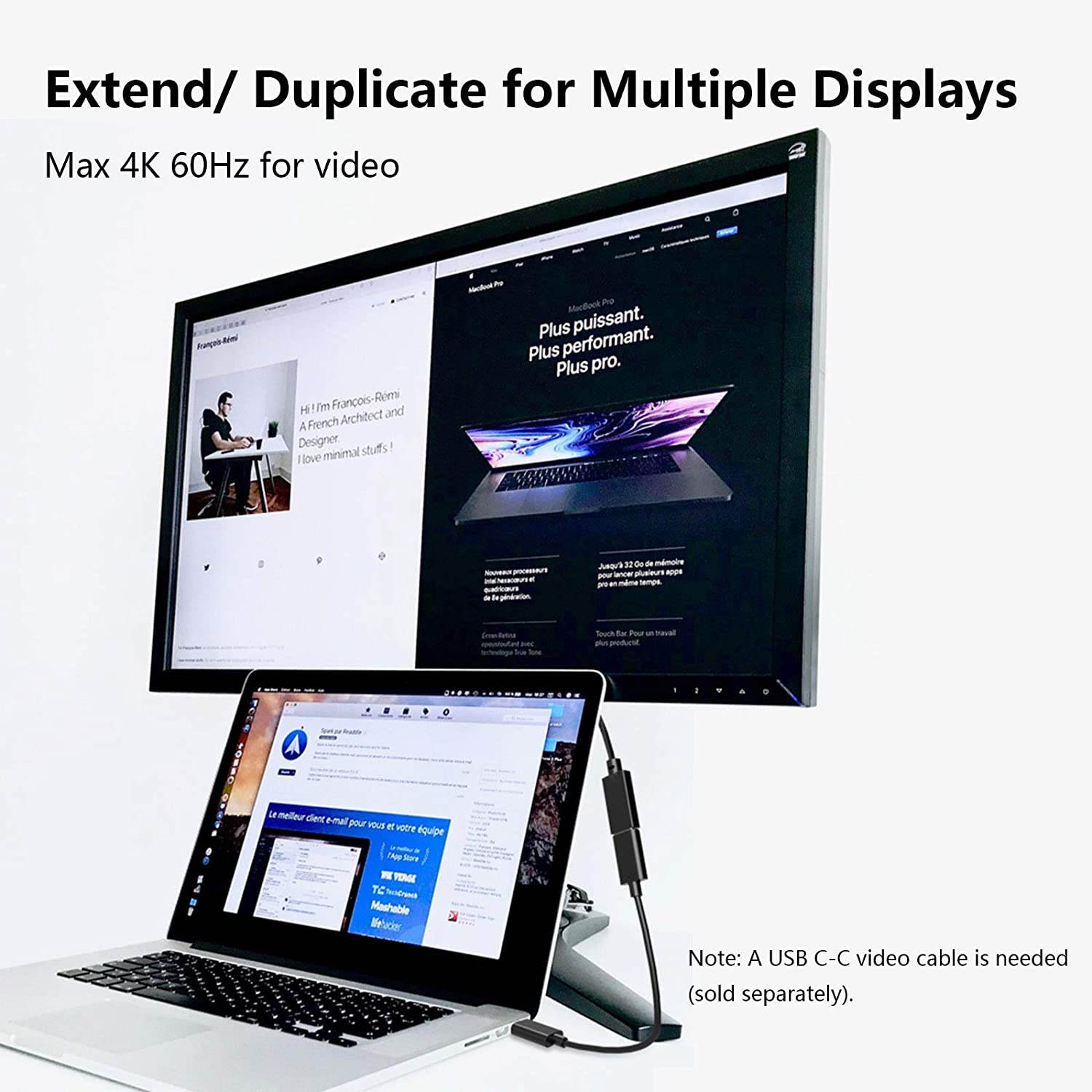 USB-C Extension Cable, USB 3.1 Gen2 Type C Extender Cord Support 10Gbps Data Syncing, USB C to USB C Male to Female 100W Fast Charging, and 4K 60Hz Video Stream