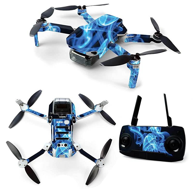 Skin for DJI Mavic Mini Portable Drone Quadcopter - Blue Flames | Protective, Durable, and Unique Vinyl Decal wrap Cover | Easy to Apply, Remove, and Change Styles | Made in The USA