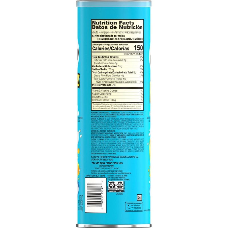 Pringles Cheddar & Sour Cream Potato Crisps Chips - 5.5oz